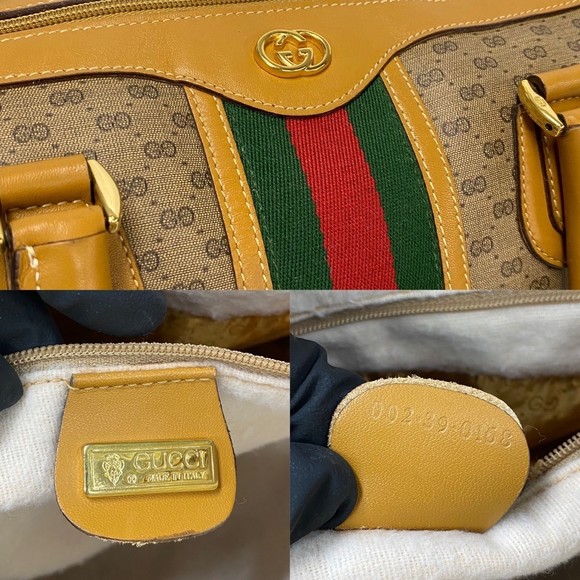 Gucci Sherry Line GG Mini Boston Bag Brown - Picture 3 of 11